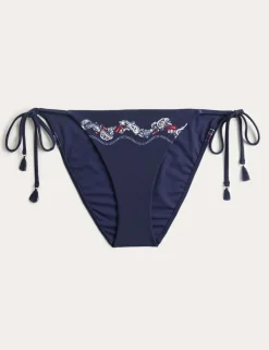 Printed Tie Side Bikini Bottoms