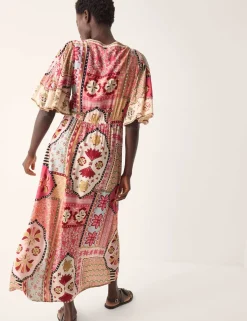 Printed V-Neck Maxi Beach Dress