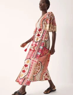 Printed V-Neck Maxi Beach Dress