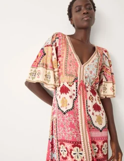 Printed V-Neck Maxi Beach Dress
