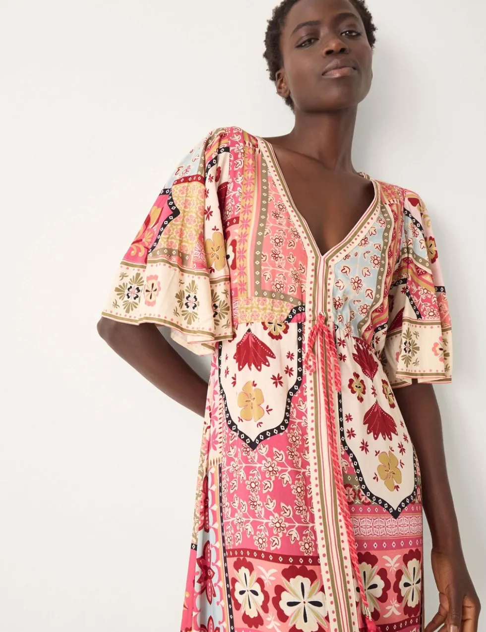 Printed V-Neck Maxi Beach Dress