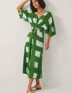 Printed V-Neck Maxi Kaftan