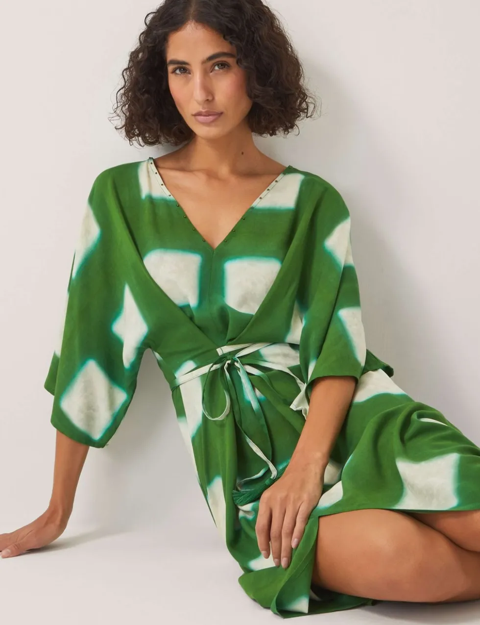 Printed V-Neck Maxi Kaftan