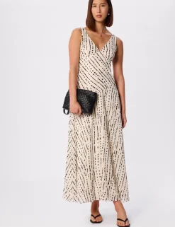 Printed V-Neck Maxi Skater Dress