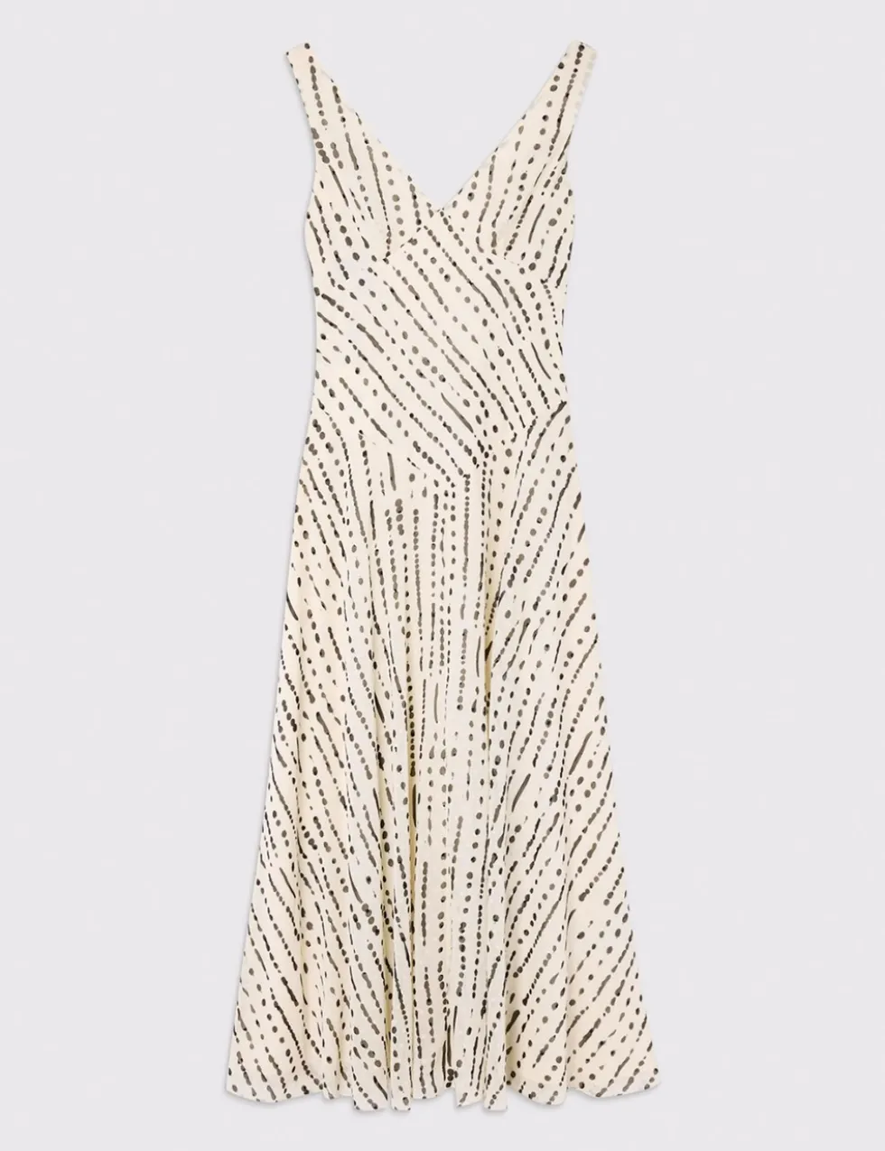 Printed V-Neck Maxi Skater Dress