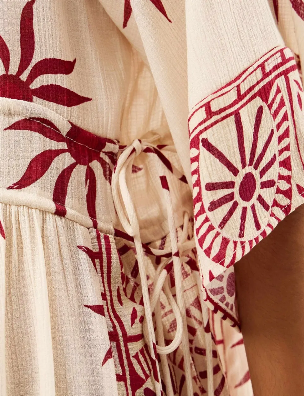 Printed V-Neck Midi Beach Dress