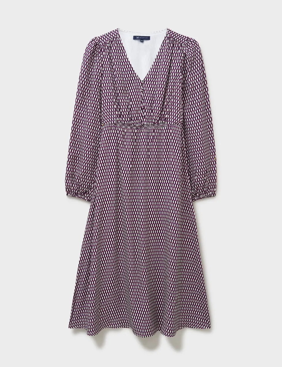 Printed V-Neck Midi Tea Dress