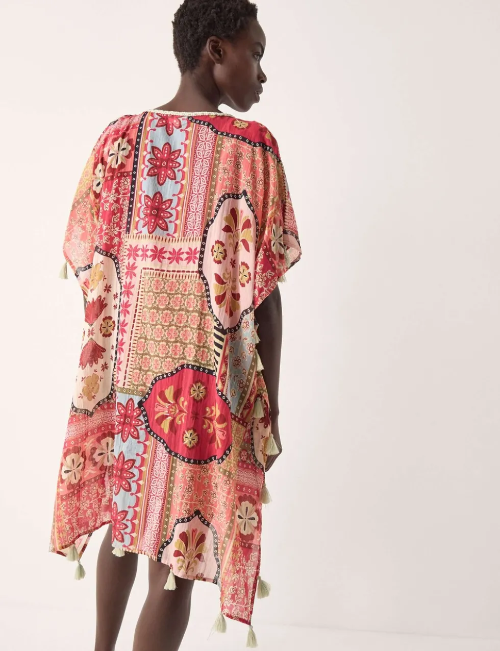 Printed V-Neck Mini Beach Dress
