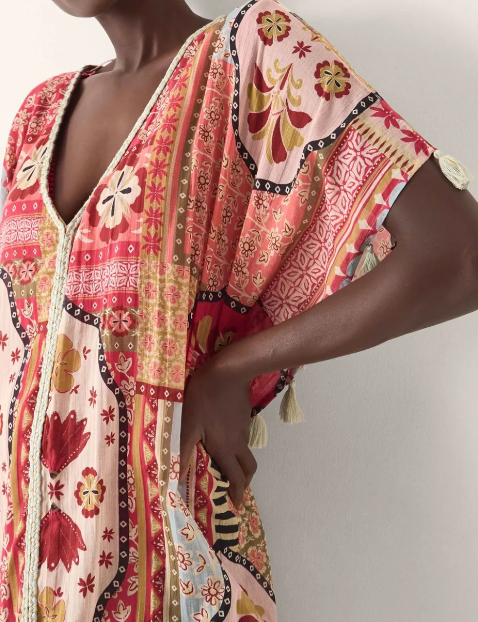 Printed V-Neck Mini Beach Dress