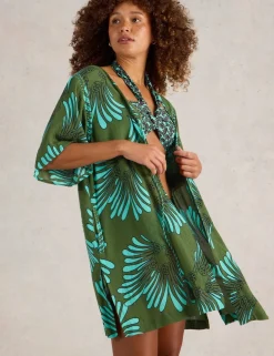 Printed V-Neck Mini Kaftan