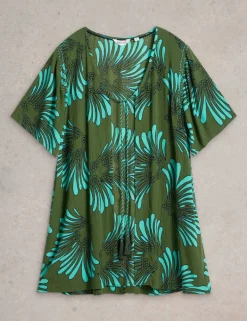 Printed V-Neck Mini Kaftan