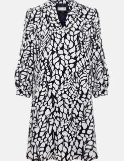 Printed V-Neck Mini Shift Dress