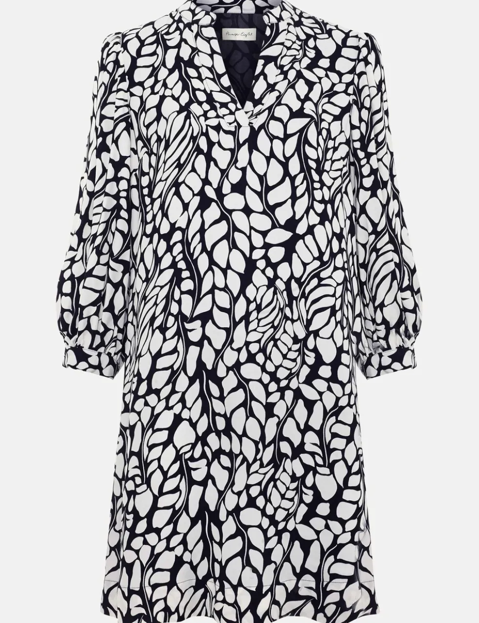 Printed V-Neck Mini Shift Dress