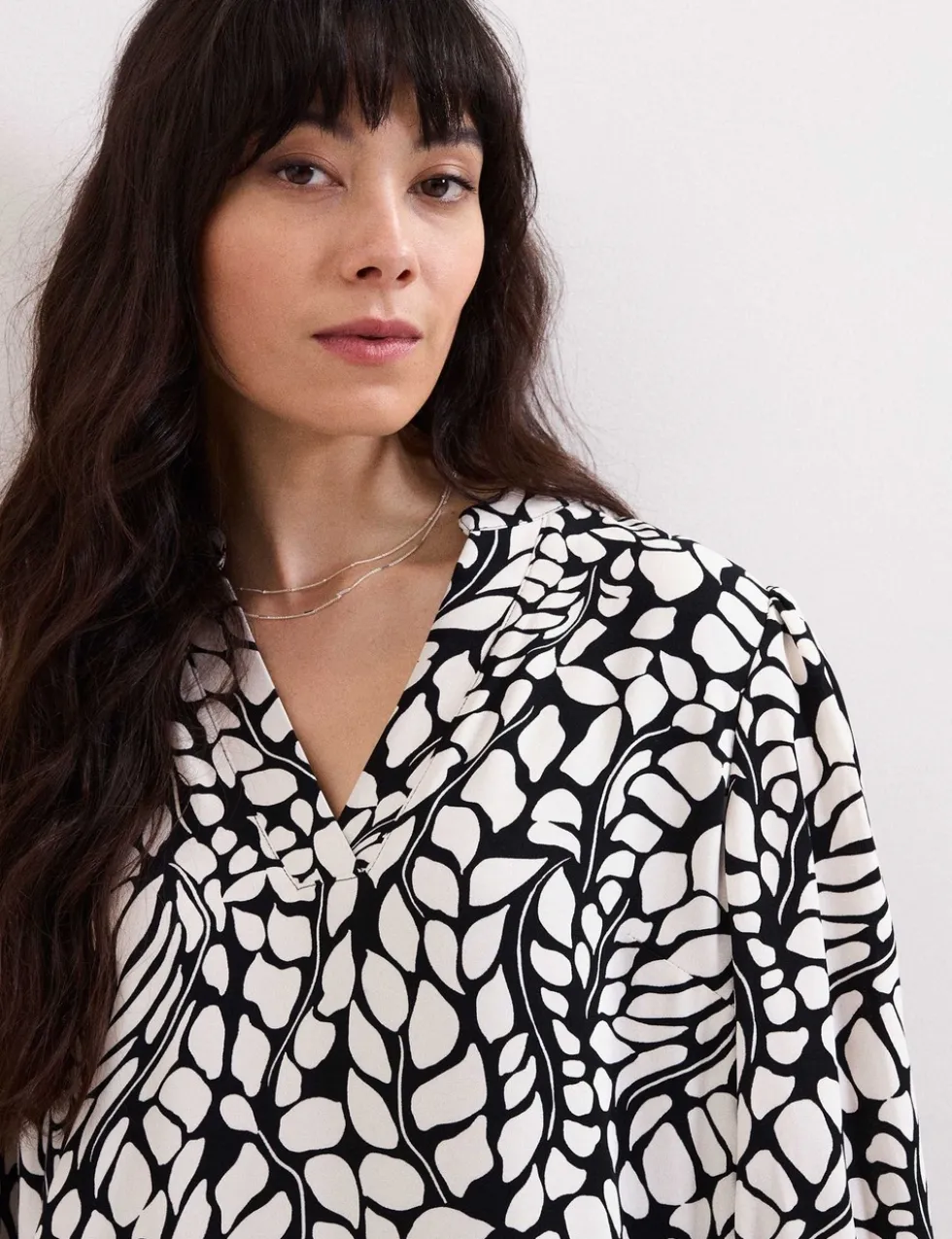 Printed V-Neck Mini Shift Dress