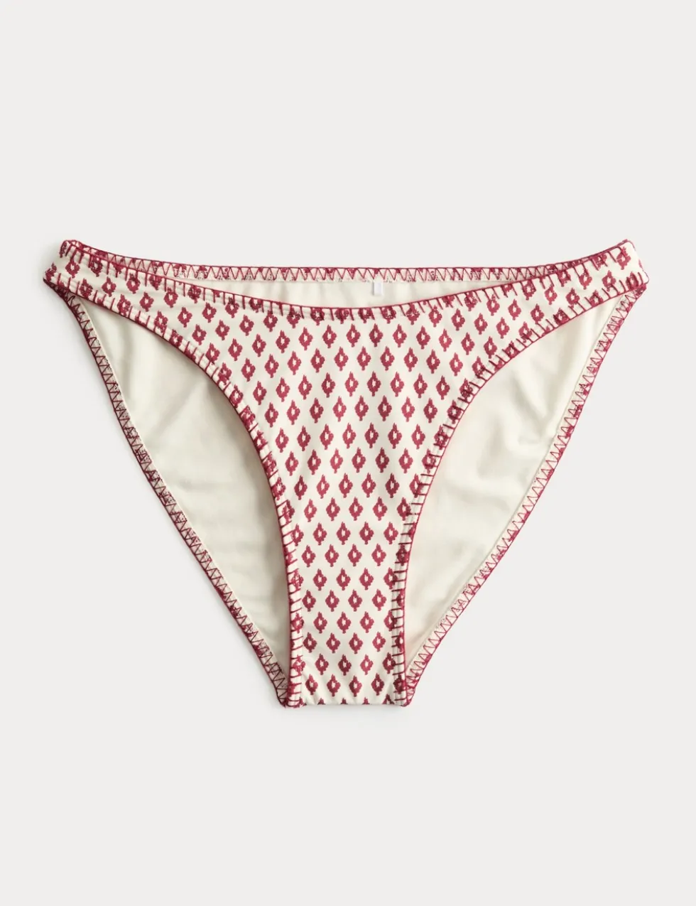 Printed Whipstitch High Leg Bikini Bottoms