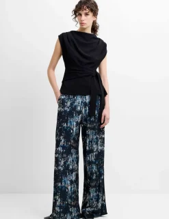 Printed Wide Leg Trousers