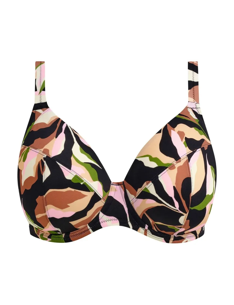 Printed Wired Plunge Bikini Top (E-JJ)