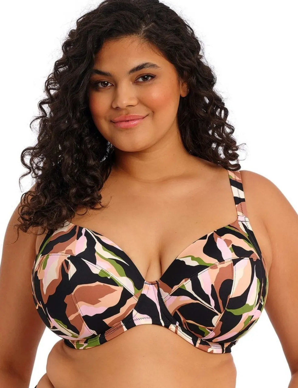 Printed Wired Plunge Bikini Top (E-JJ)