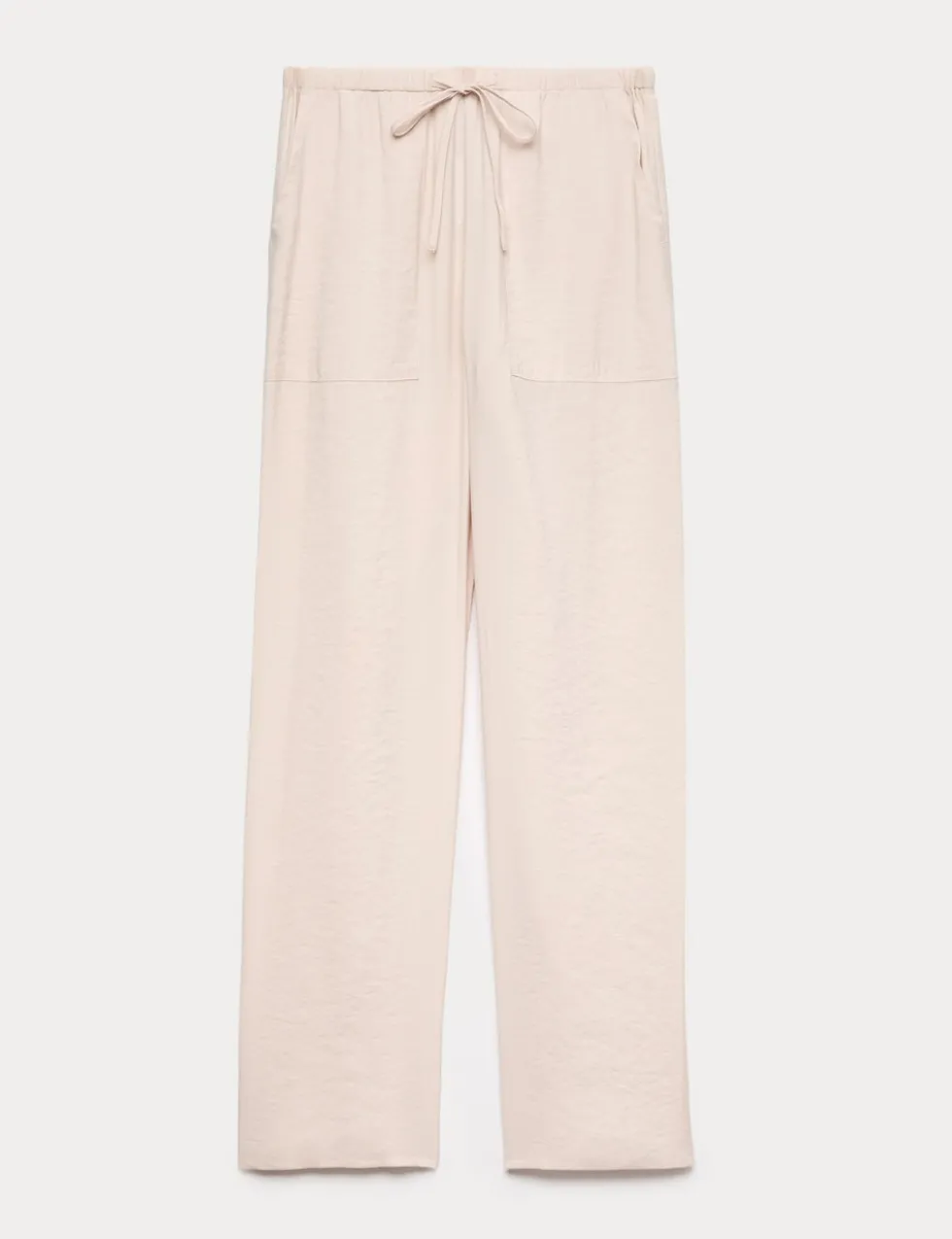 Pull On Elasticated Waist Straight Leg Trousers