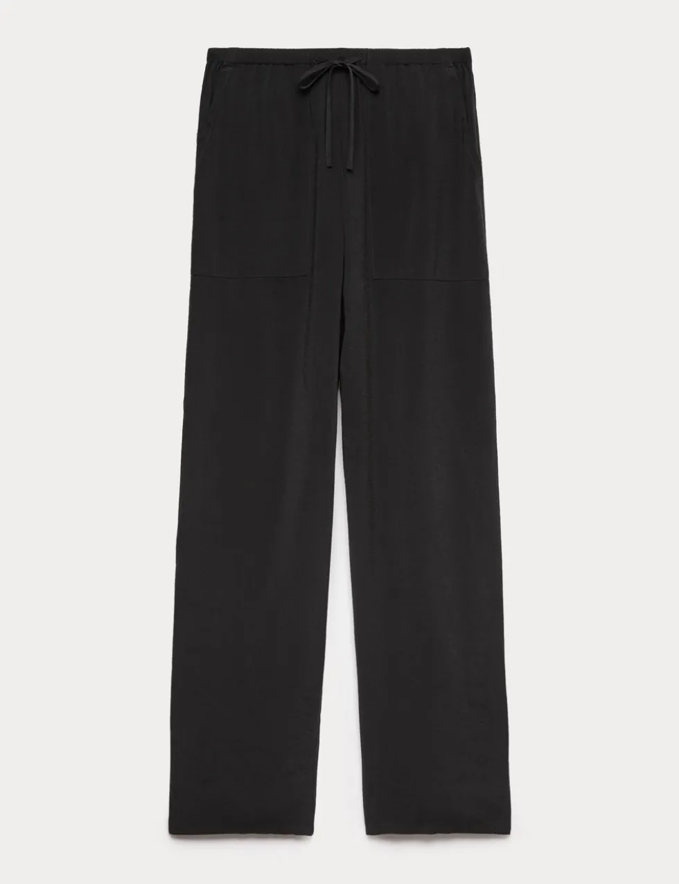 Pull On Elasticated Waist Straight Leg Trousers