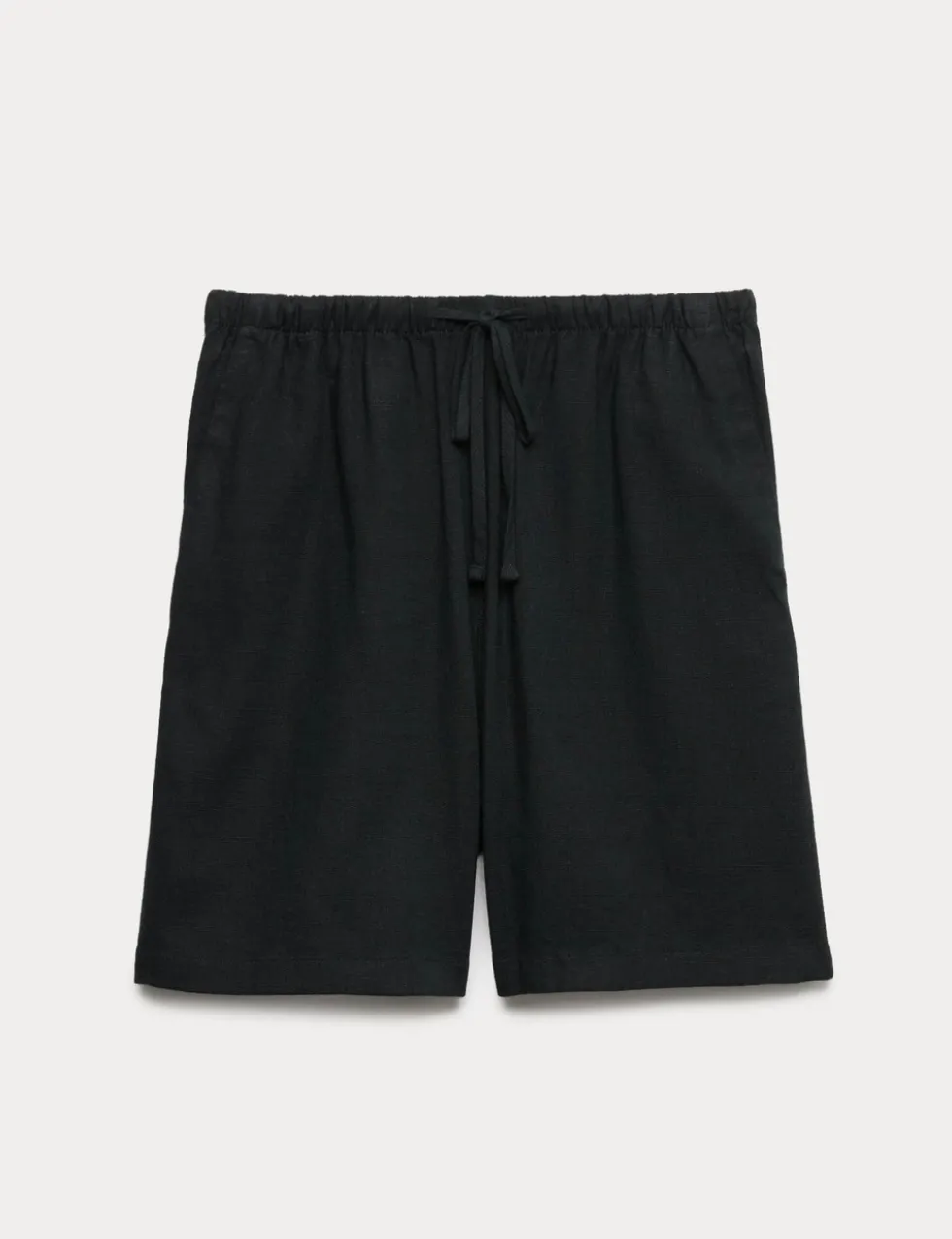 Pull On High Waisted Shorts with Linen