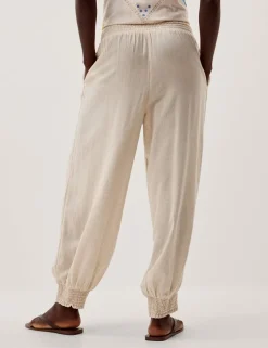 Pull On Relaxed Trousers with Linen
