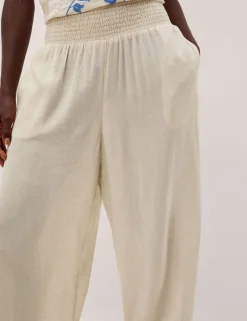 Pull On Relaxed Trousers with Linen