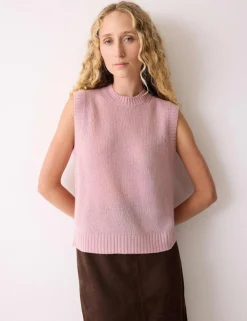 Pure Cashmere Crew Neck Knitted Vest