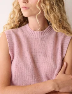 Pure Cashmere Crew Neck Knitted Vest