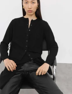 Pure Cashmere Crew Neck Relaxed Cardigan