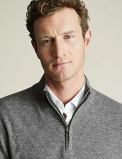 Pure Cashmere Half Zip Jumper