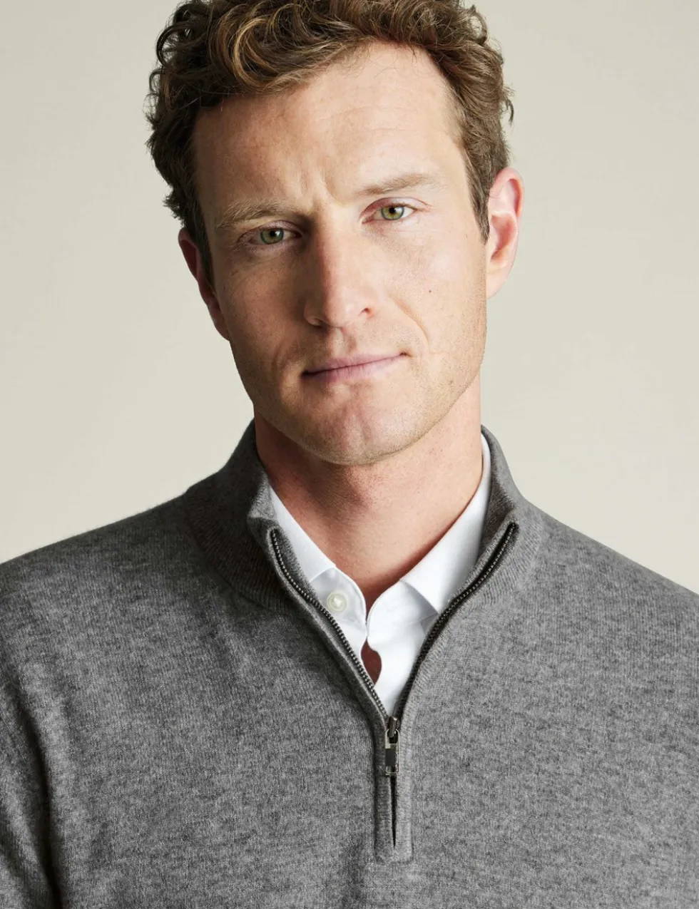 Pure Cashmere Half Zip Jumper
