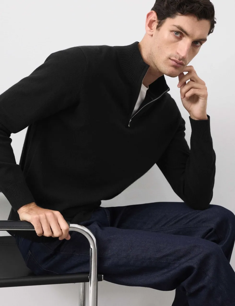 Pure Cashmere Half Zip Jumper