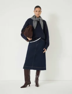 Pure Cashmere Textured Crew Neck Jumper