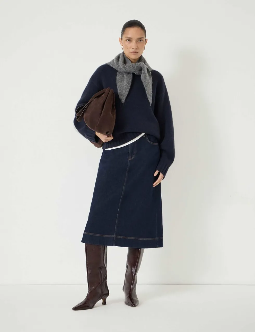 Pure Cashmere Textured Crew Neck Jumper