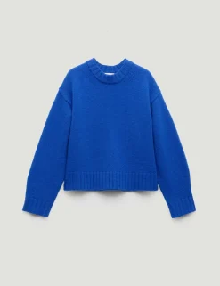 Pure Cashmere Textured Crew Neck Jumper