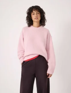Pure Cashmere Textured Crew Neck Jumper