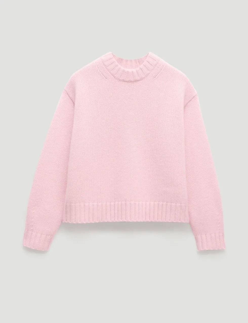 Pure Cashmere Textured Crew Neck Jumper
