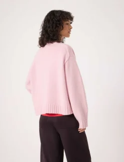 Pure Cashmere Textured Crew Neck Jumper