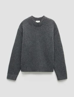 Pure Cashmere Textured Crew Neck Jumper