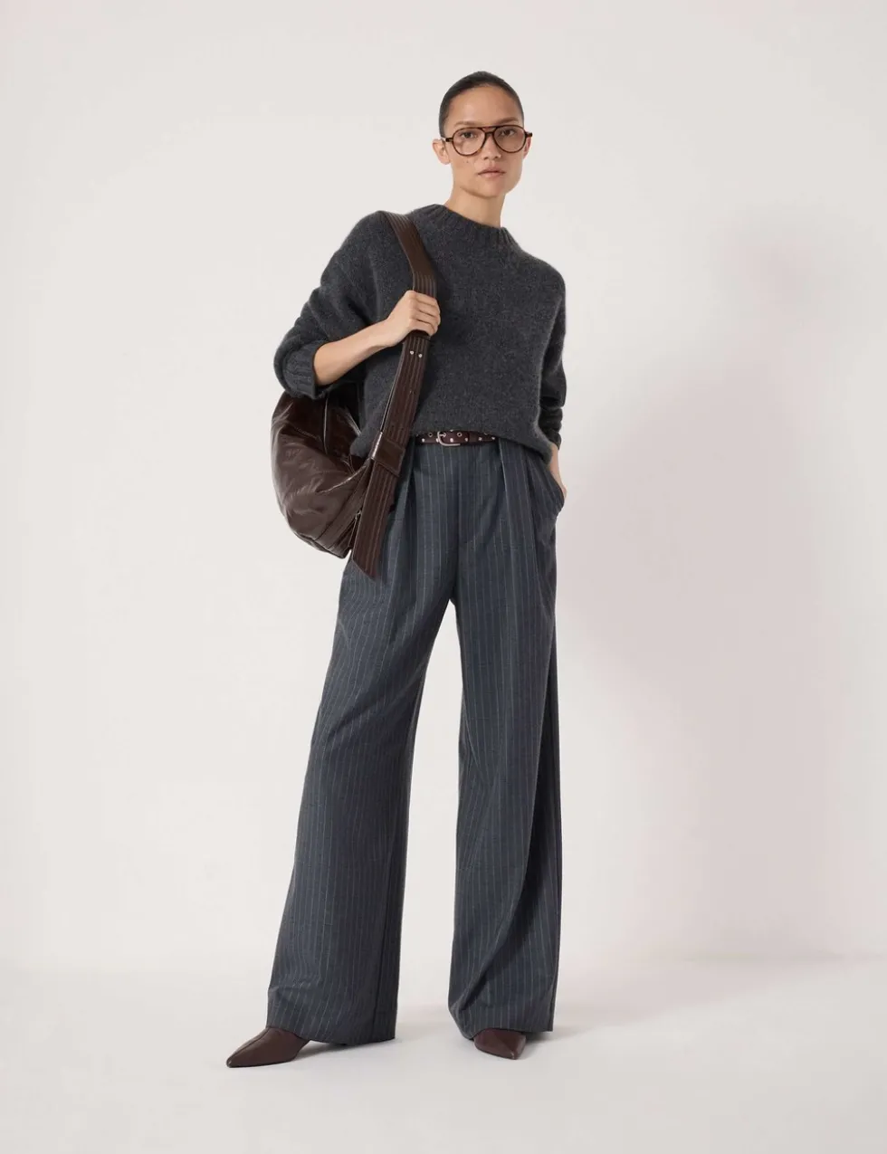 Pure Cashmere Textured Crew Neck Jumper