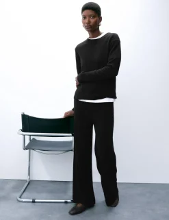 Pure Cashmere Wide Leg Trousers