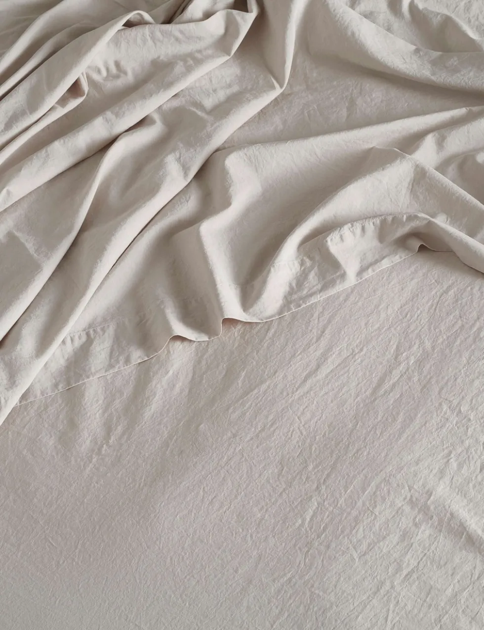 Pure Cotton 300 Thread Count Washed Deep Fitted Sheet