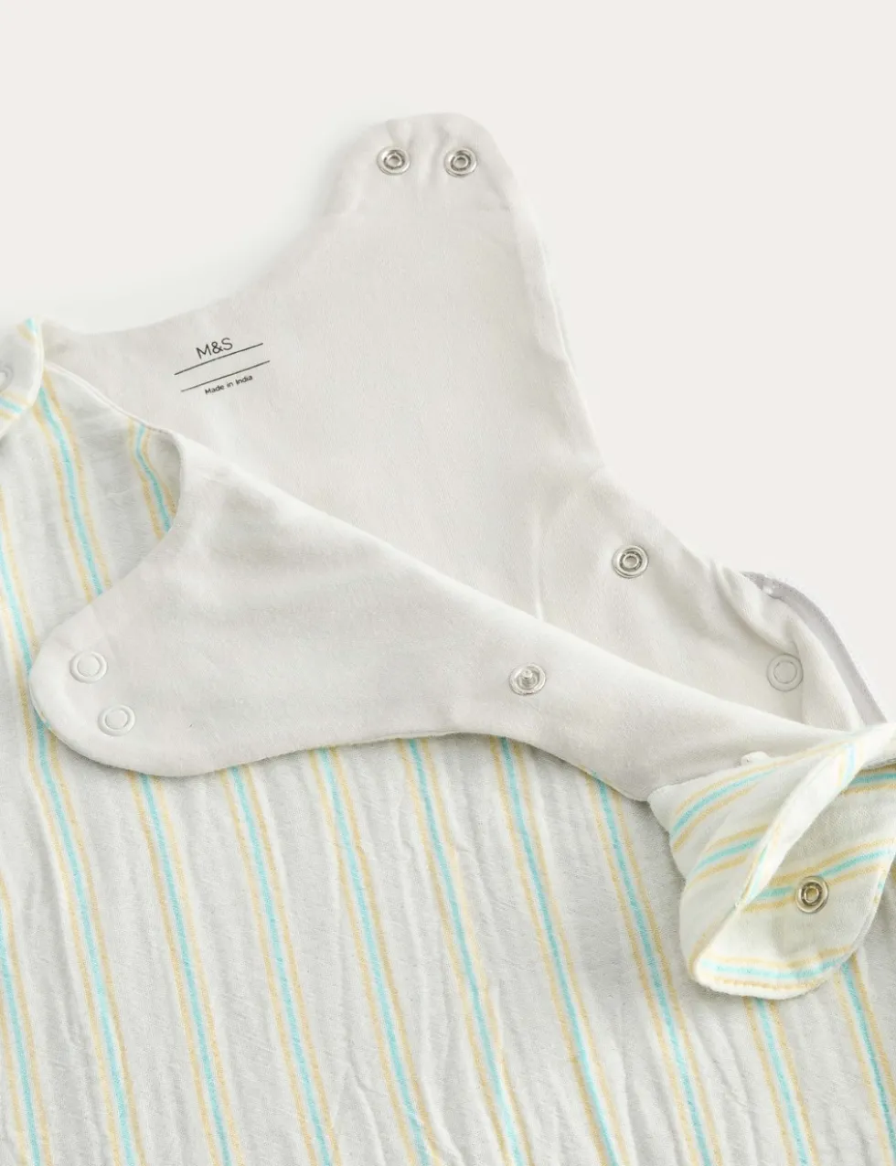 Pure Cotton 1 Tog Striped Sleeping Bag (0-3 Yrs)