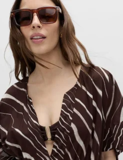 Pure Cotton Animal Print Maxi Kaftan