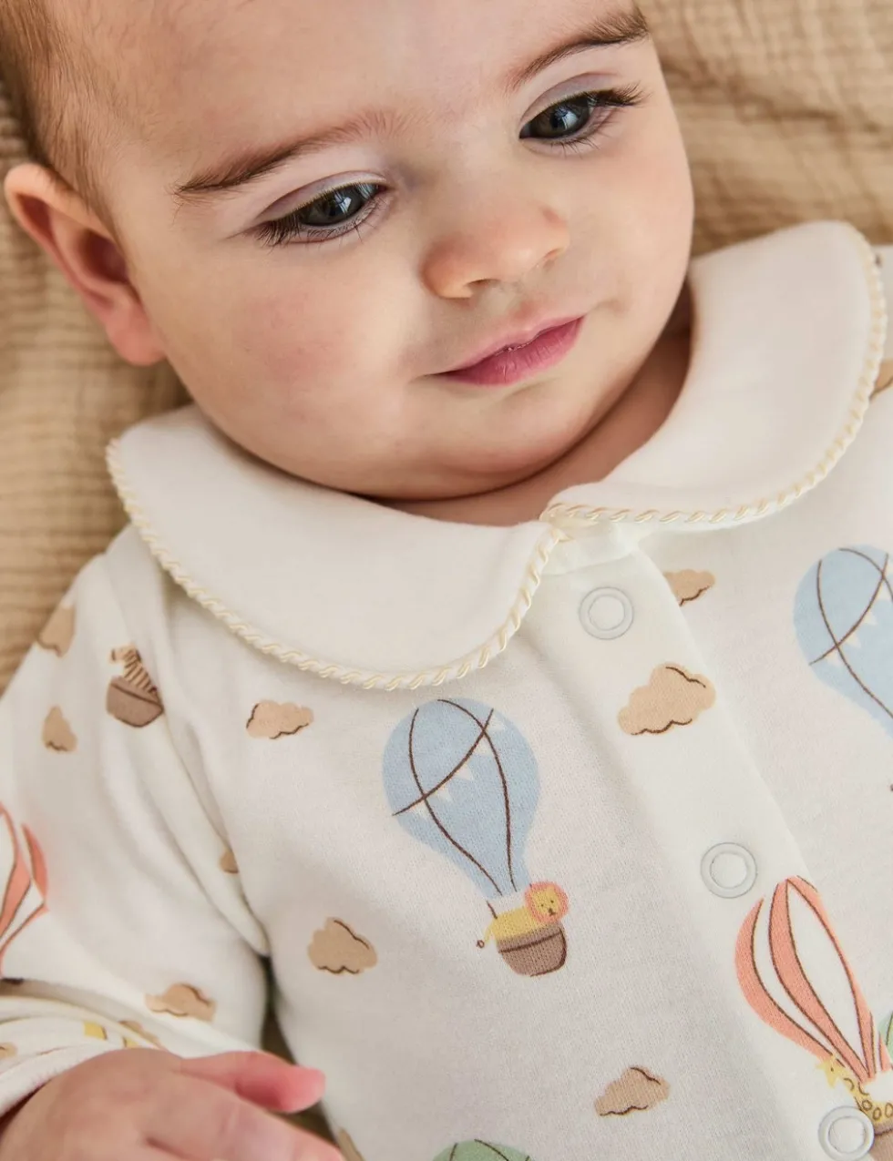 Pure Cotton Balloon Print Sleepsuit (0-18 Mths)