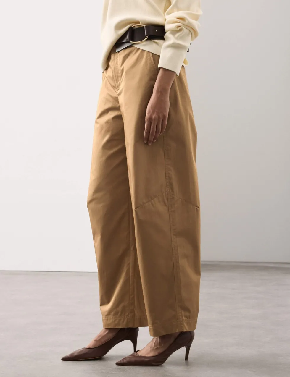 Pure Cotton Barrel Leg Chinos