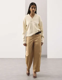 Pure Cotton Barrel Leg Chinos