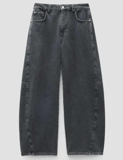 Pure Cotton Barrel Leg Jeans