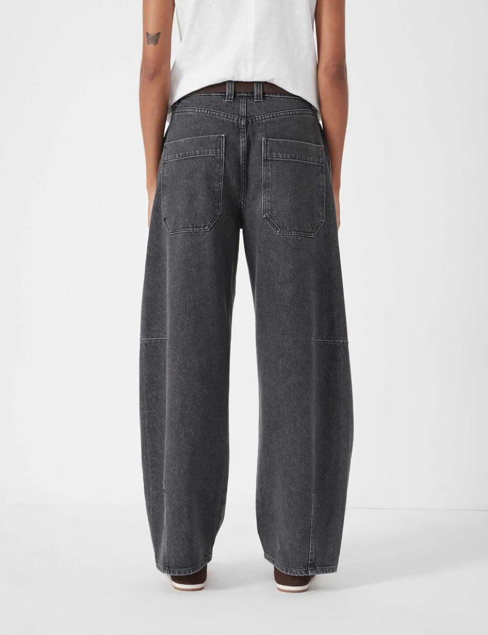 Pure Cotton Barrel Leg Jeans